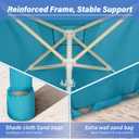 Beach Cabana-6.6x6.6Beach Canopy with Side Wall,Portable Umbrella Tent with Sand Pockets for Family & Friends,Easy Up Beach Sun Shelter for Outdoor Patios,Backyards,and Camping,Blue