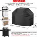Grill Cover, 58 inch Heavy Duty BBQ Gas Grill Cover for Outdoor Grill, Waterproof, Weather Resistant, Anti-UV, Rip-Proof, Fade Resistant Barbecue Cover with Hook-and-Loop Straps for Most Grills