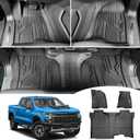 Truck Floor Mats for 2019-2025 Chevy Silverado/GMC Sierra 1500 & 2020-2025 Silverado/Sierra 2500HD/3500HD Crew Cab, All-Weather Non-Slip Floor Liners(1st & 2nd Row)