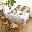 Horaldaily Spring Summer Tablecloth 60x140 Inch, Easter Watercolor Wild Flowers Tulip Lavender Blooming Floral Table Cover for Party Picnic Dinner Decor
