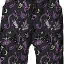 Mens Swim Trunks with Mesh Lining,Quick Dry Swimsuit Board Shorts Beach Pants Swimwear Bathing Suits (Goothic Spooky, M)