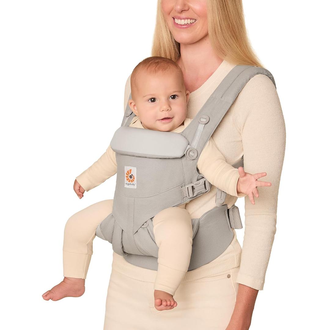 Ergobaby Omni Classic (formerly OMNI 360) All-Position Baby Carrier for Newborn to Toddler with Lumbar Support, 7-45 Pounds, Pearl Grey, One Size