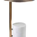 Emmy 21 in H Round Gold & White Stainless Steel/Glass/Marble Base Drink Table, Side Table, Accent Table, Entryway Table