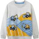Baby Toddler Boy's Cotton Crewneck Sweatshirt Christmas Clothing 1-7Y (Gray)