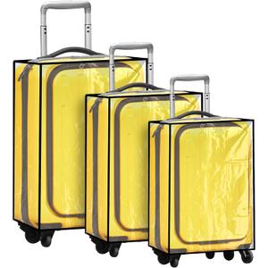 Sadnyy 3 Pieces Clear Luggage Cover PVC Suitcase Luggage Protector for 20" 24" 28" Luggage Waterproof Cover