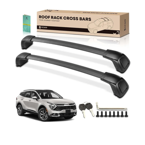 YHTAUTO Car Roof Rack Cross Bar Compatible with Kia Sportage 2023 2024 w/Flush Rails, 165 Lbs Aluminum Alloy Cargo Bar for Rooftop Tent Kayak Bike Luggage Snowboard Ski Board Canoe