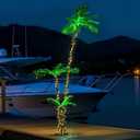 Lighted Palm Tree 8'/6.5',4', 2' for Outside Patio,Light Up LED Palm Trees with Green and Warm White Lights for Christmas, Party, Outdoor Pool, Tiki Bar and Deck Decor