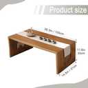 Japanese Floor Table, Bamboo Folding Low Coffee Table for Sitting on The Floor, No Assembly Meditation Tea Table for Dinning Living Room (Brown, 100CM)