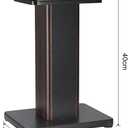 MECCANIXITY Wood Grain Speaker Stands 1 Pair 15.7 Inch (40cm) Universal Small Speaker Stand Hollowed Stands Enhanced Audio Listening for Home Theaters Cinema