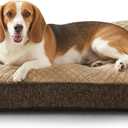 Dog Couch for Medium Large Dogs, Fluffy Pet Sofa Bed with Premium Soft Corduroy Fleece, Washable Cover, Supportive Cushion, Gray Pet Furniture, Brown, 35in