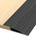 Vinyl Door Threshold Flooring Transition Strip Self Adhesive Carpet Edging Strip for Laminate Doorway Edge Threshold from 1/5" to 2/5" (Dark Gray Wood Grain, 3.3 Ft) (1/5" to 2/5", 3.3Ft, Dark Gray Wood Grain)