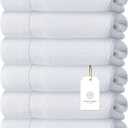 Luxury White Hand Towels - Soft 100% Turkish Cotton | Highly Absorbent Hotel spa Bathroom Towel Collection | 16x30 Inch | Set of 6