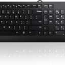 Lenovo 300 USB Combo, Full-Size Wired Keyboard & Mouse, Ergonomic, Left or Right Hand Mouse, Optical Mouse, GX30M39606, Black