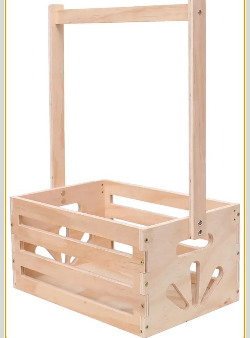 Wooden Baby Shower Crate Closet, Baby Storage Nursery Crate Hamper with Handle, Basket for Baby Nursery