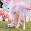 Furdeour Girls Dress Shoes Mary Jane Wedding Flower Bridesmaids Heels Glitter Princess Shoes for Kids Toddler, US 13