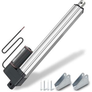 UYGALAXY Linear Actuator 10 Inch Stroke with Mounting Bracket, DC12V 900N(200lbs) IP65 Waterproof 12mm/s Quiet Low Noise Motor for DIY Chicken Coop Electric Recliner Lift Massage Bed Sofa (10")