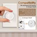 4 Pack Rotary Dimmer & Fan Control Knob, Fits 0.25" D Shape Shaft, Compatible with Leviton Trimatron (26115-Type) Dimmer (White)