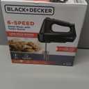 6-Speed Easy Storage Hand Mixer with 5 Attachments & Storage Case, Black (Basic)