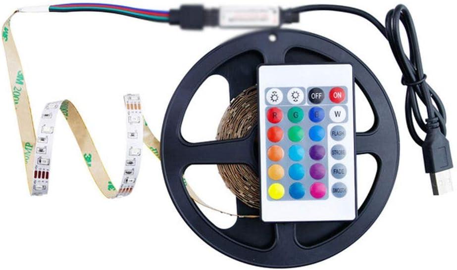 5M 10M LED Strip Light Non Waterproof Diode Tape 15M 20M 2835 RGB LED Strip Ribbon DC 12V Adapter+IR led RGB Remote Full Set (Size : 5M) (A 5m)