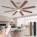 Fanbulous 72 Inch Black Ceiling Fans with 3CCT Lights and Remote, 24W | High CFM Airflow, Quiet DC Motor, Dimmable, Indoor/Covered Outdoor, Dual-Finish, for Living Room, Bedroom Patio, Gold
