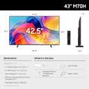 Samsung 43-Inch Class Mini LED M70H Series Samsung Vision AI Companion Smart TV (2026 Model, 43M70H) LED Processor 4K, Pure Spectrum Color, Motion Xcelerator + DLG 120Hz