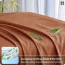 Bedsure Full Size Bed Sheets, Cooling Sheets, Rayon Derived from Bamboo, PureWoven, Breathable & Soft, Deep Pocket Up to 16 Inches, Hotel Luxury Silky Bedding for Hot Sleepers, Burnt Orange