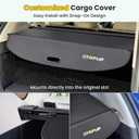 Cargo Cover for Nissan Rogue S SV SL Platinum 2021 2022 2023 2024 2025 2026, Retractable Rear Trunk Cover Luggage Shield Security, Rogue Accessories (Carbon Fiber Leather + Net)