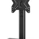 Universal Swivel TV /Table Top TV Stand for 19 to 43 inch TVs with 90 Degree Swivel, 4 Level Height Adjustable, Heavy Duty Tempered Glass Base, Holds up to 99LBS HT02B-001