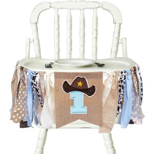 Vgaruint Cowboy Rodeo 1st Birthday High Chair Banner - Western First Birthday Party Decorations, Farm Decor Photo Prop Smash Cake, Cowboy Party Supplies