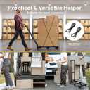 Voipvvii Folding Hand Truck 500lbs, Portable Heavy Duty Dolly Cart, 6 Wheels Collapsible Luggage Cart with 2 Elastic Ropes - Compact Trolley Cart for Easy Moving - Ideal Hand Cart for Travel and More (1.70, Black)