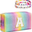 Christmas Gifts for Grandkids, Birthday Gifts for 4 5 6 7 8 9 10 11 12 Year Old Girl, Initial Makeup Toiletry Bag, Stocking Stuffers for Kids, Kindergarten Graduation Gifts, Cute Trendy Stuff (Small)