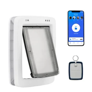PetSafe SmartDoor™ App-Controlled Pet Door (Large), Made for Multiple Pets, Selective Entry and Exit, Control Through Your Phone, Smart Dog Door, Wi-Fi Enabled (White - Large)
