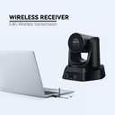TONGVEO AI Wireless PTZ Camera System with Auto Tracking Built-in Receiver & Bluetooth Speakerphone, 5.8GHz 1080P 60fps Conference Camera with 3X Optical Zoom, for Church Zoom, OBS Meetings