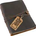 MOONSTER Leather Scrapbook & Photo Album – Handcrafted Full Grain Buffalo Leather Scrapbook Keepsake Photo Book with Strap – Vintage Gift Picture Album for Memories & Classic Photo Albums