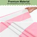 Misaya 3 Packs Striped Disposable Table Cloth, 54 x 108 Inch Waterproof Rectangle Tablecloth, Leakproof & Sturdy Decorative Table Covers for Picnic, Party and Outdoor, Pink and White