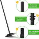 Steel Tamper Tool, 49 inch Hand Tamper with Heavy Duty 8"x8" Metal Tamper Head, Long Handle Garden Tamper Tool for Dirt, Landscaping, Soil, Ground, Sand, Black