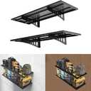 New 2 Pack Garage Wall Shelving, Heavy Duty 1.5' x 3.8' Wall Mount Storage Shelf with Hooks, Garage Storage Rack Floating Shelves, Holds 250 lbs Each