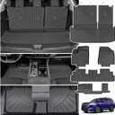 Powerty Floor Mats for Nissan Pathfinder 8 Seats 2022-2026 2027, All Weather 3D TPE Anti-Slip Trunk Cargo Liner Seat Back Covers Protectors Full Set Car Accessories
