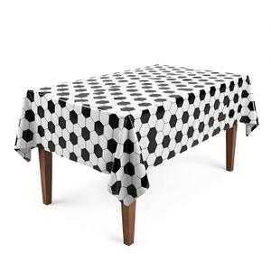 2 x Soccer Field Tablecloth 54 x 108 Inch, Green Football Field Party Decorations, Disposable Plastic Table Cover for Soccer Birthday Party, Sports Theme Party Supplies, Game Day Table Decor(Checkered)