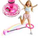 Flooyes Skip Ball for Kids, Ankle Skip Ball Toy with Counter, Timer and Cal Calculator, Girl Birthday Gifts for Age 6 7 8 9 10+, Rechargeable Colorful Flash Wheel Skip Ball for Girls Women