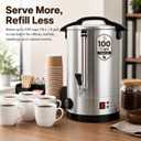 100 Cup Coffee Urn, 15L Stainless Steel Hot Beverage Dispenser