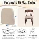 Chair Cushions for Dining Chairs - 17" x 16" x 2" D-Shaped Indoor Seat Cushions - Non Slip Chair Pads with Removable Ties and Washable Cover Set of 2 - Chair Leg Pads Included - Beige