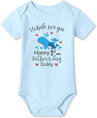 BesserBay Baby Happy 1st Father's Day Bodysuit Infant Fathers Day Onesie 0-3 Moths