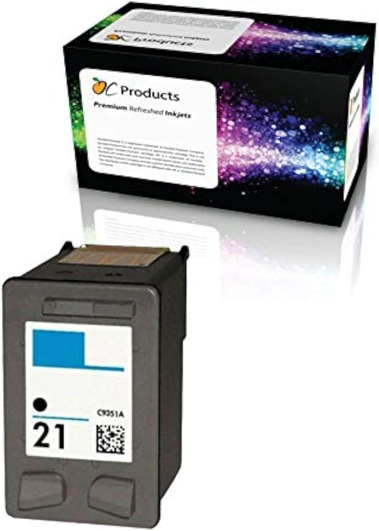 OCProducts Refilled Ink Cartridge Replacement for HP 21 for PSC 1410 Deskjet F4180 F2280 D2360 D1560 D2460 F380 Officejet 4315 Printers (2 Black)