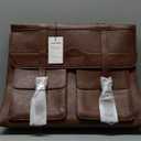 RAINSMORE Mens Messenger Bag 17 Inch Vintage Leather Laptop Briefcase Magnetic Closure Large Satchel Computer Shoulder Bag