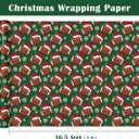WRAPAHOLIC Football Christmas Wrapping Paper - Mini Roll - 17 Inch x 16.5 Feet - Snowflakes and Santa Hat Football Wrapping Paper for Christmas, Sport Party, Holiday, Party Celebration