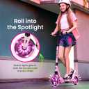 AERO MOBILITY Kick Scooter for Kids 6+, Teens & Adults | Light Up Wheels, Hand Brake, Rubber Deck Mat & Shock Absorption | Foldable & Height Adjustable