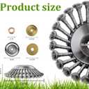 Steel Wire Rotary Weed Brush Cutter Trimmer Head for Weed Cutter Eater,Indestructible Trimmer Blade with Universal Adapter Kits for Moss Grass Rust Removal (6 inch)