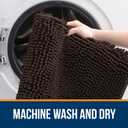 OLANLY Bathroom Rugs 50x30, Extra Soft Absorbent Chenille Bath Rugs, Rubber Backing Quick Dry, Machine Washable Bath Mats for Bathroom Floor, Tub and Shower, Home Decor Accessories, Brown