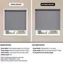 Blackout Roller Shades Blinds Cordless for Windows Pull Down Room Darkening Door Blinds with Thermal Insulated Easy to Install for Living Room,Bedroom,Home,Office Bathroom Grey 23" W x 72" H